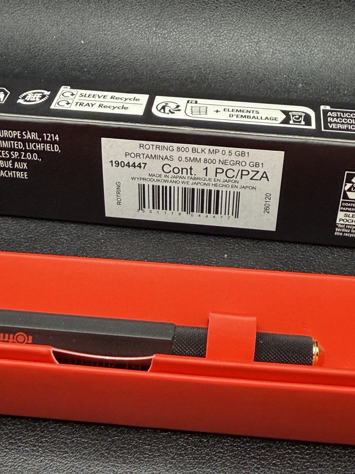 Rotring 800 Retractable Mechanical Pencil 0.5mm | Black Metal | 1904447
