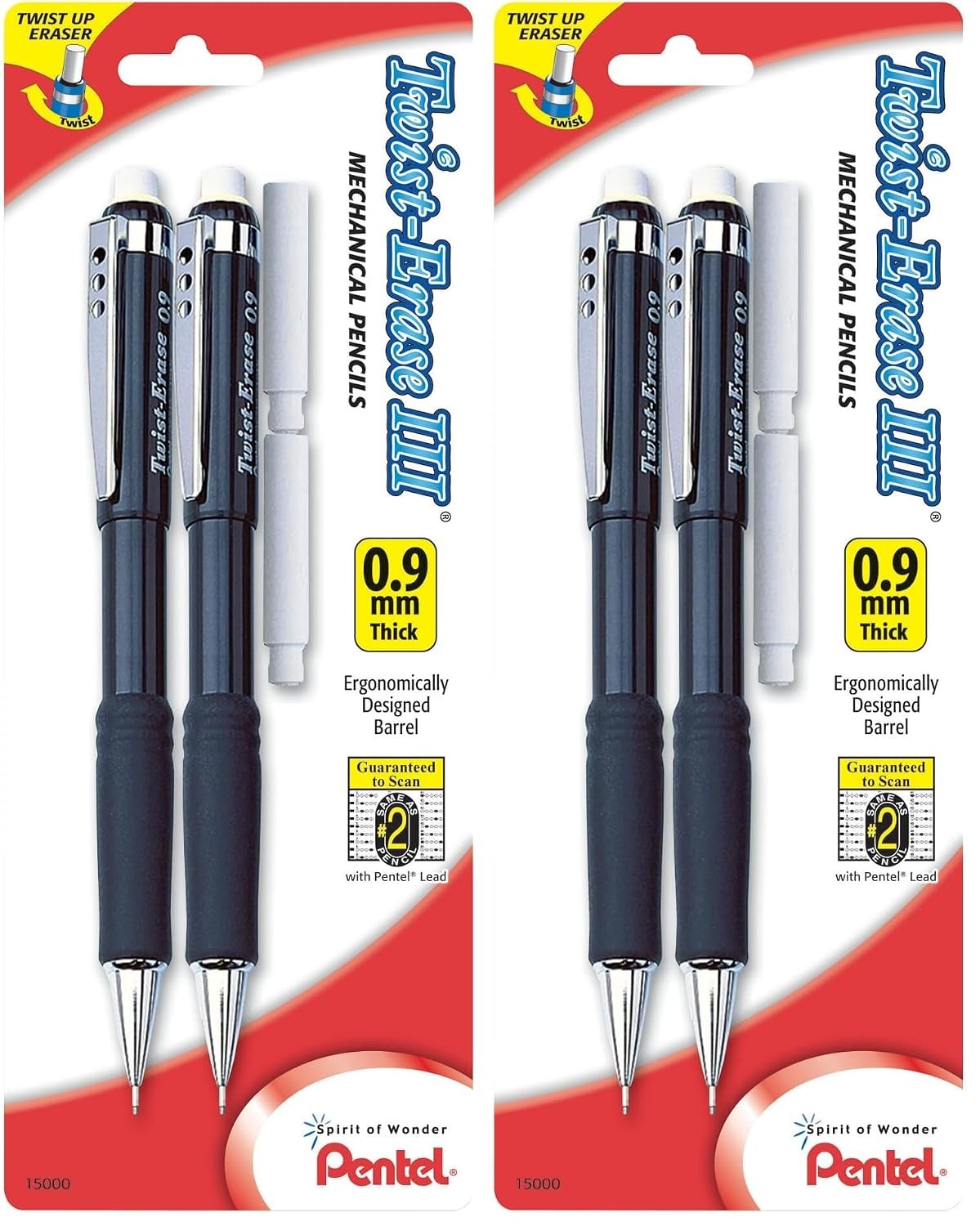 Pentel Twist Erase III 0.9mm Mechanical Pencil Assorted Colors 1 Count