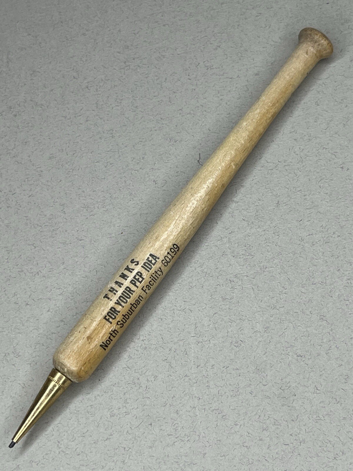 Vintage Baseball Bat Mechanical Pencil ZIP Code Carol Stream Illinois Thanks