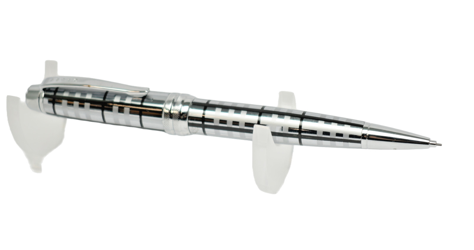 CROSS Bailey Polished Chrome Geometric Pattern 0.7mm Pencil with Gift Box