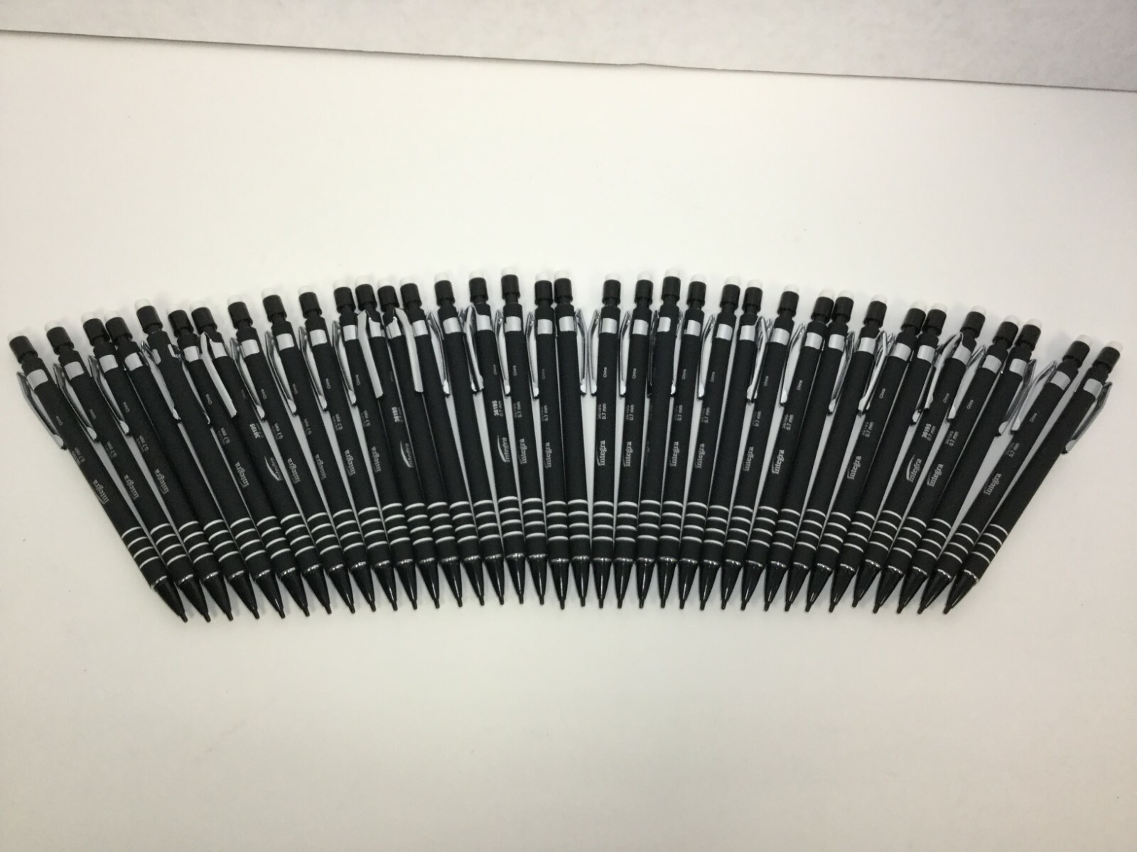Integra Rubber Barrel 0.7 mm Mechanical Pencil, Black Rubber Barrel, 3 Dozen