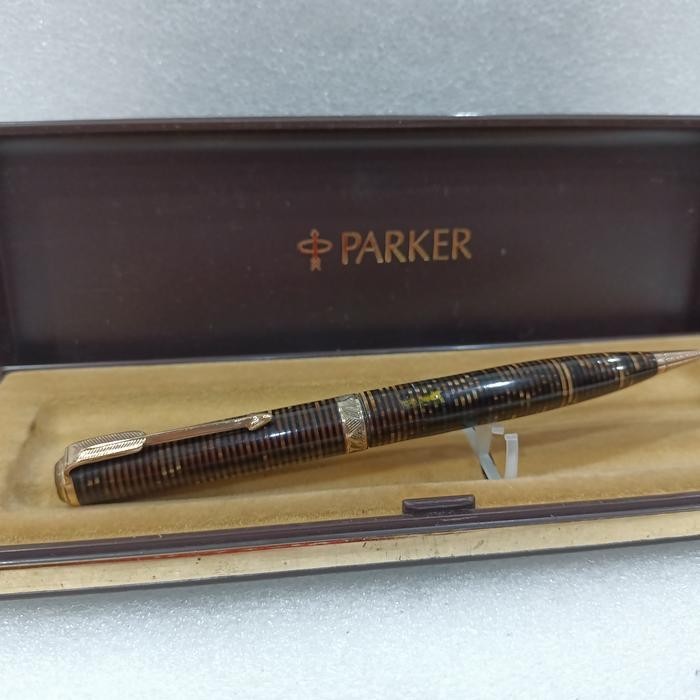Vintage Rare Parker Vacumatic Mechanical Pencil Gold, Brown Black Stripes VP062
