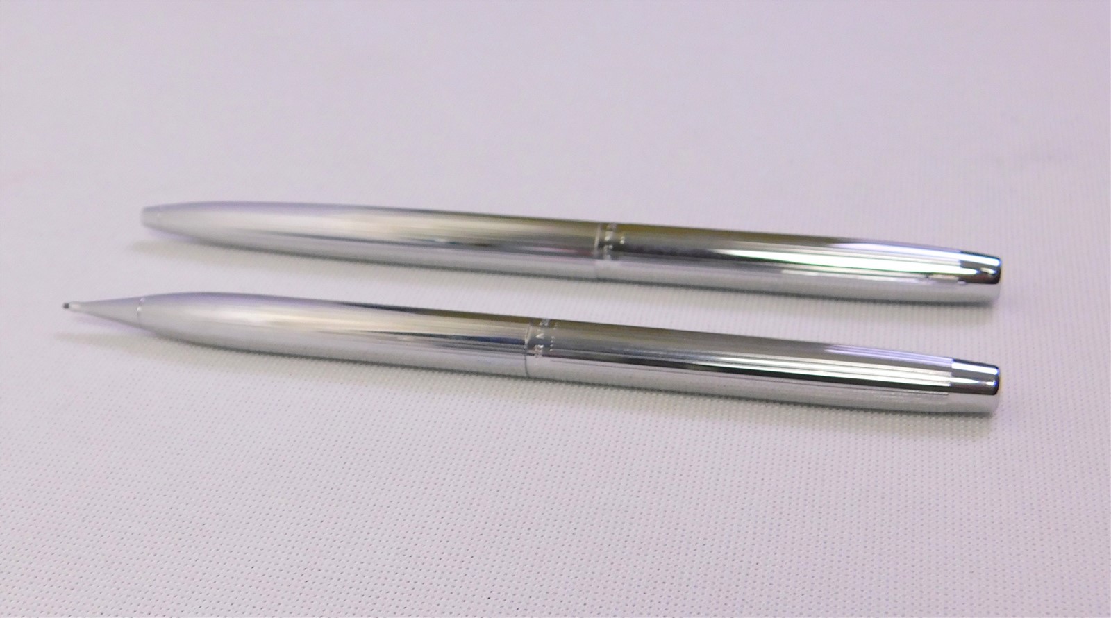 Vintage Sheaffer Lifetime Silver Stainless Steel Metal Pen & Pencil Set In Box