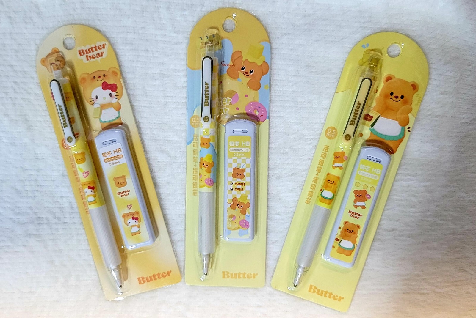 6pcs Butter Bear Cute Mechanical Pencils Sketch Writing Stationery 0.5 mm