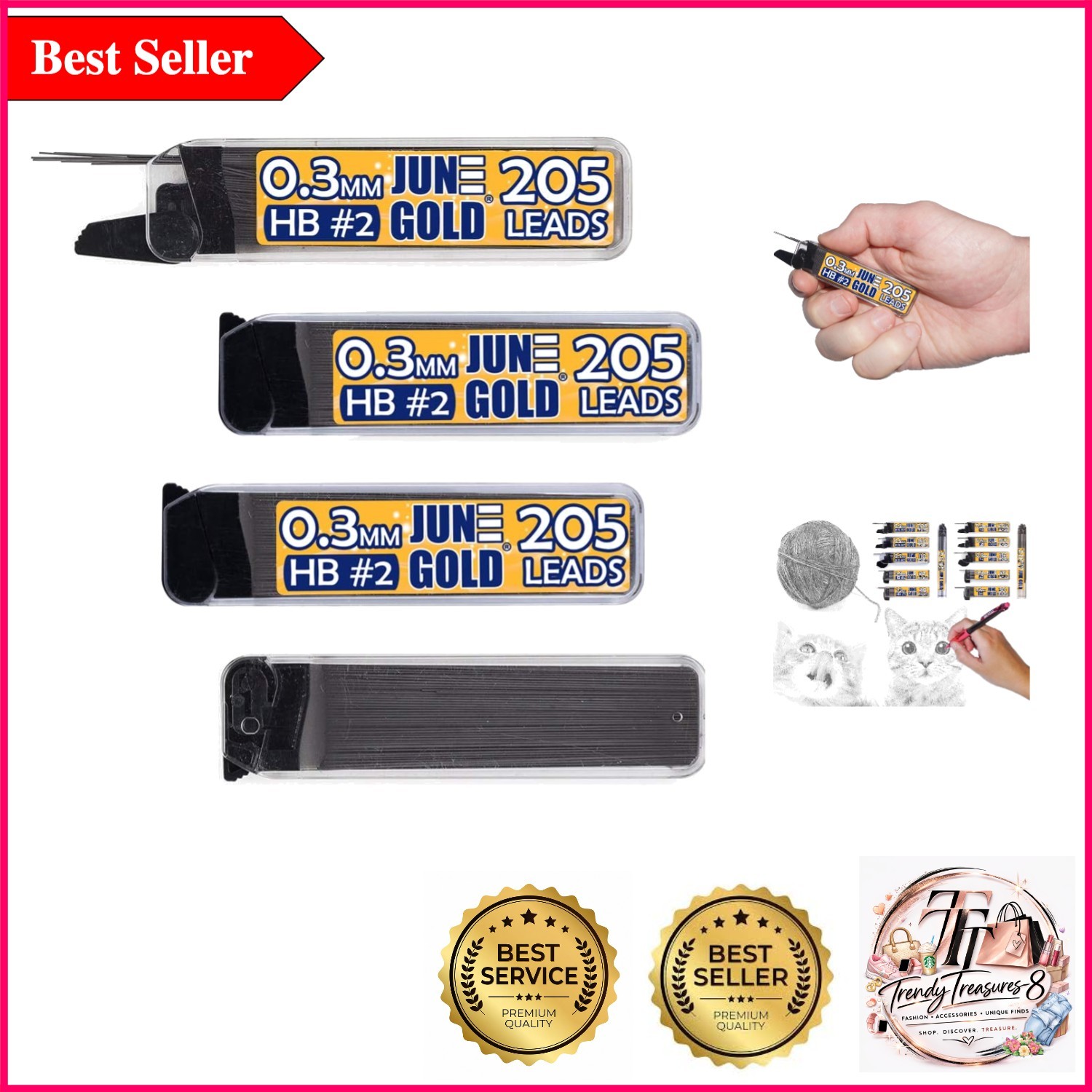 820-Pack Ultra Fine 0.3mm HB Graphite Lead Refills with Dispensers