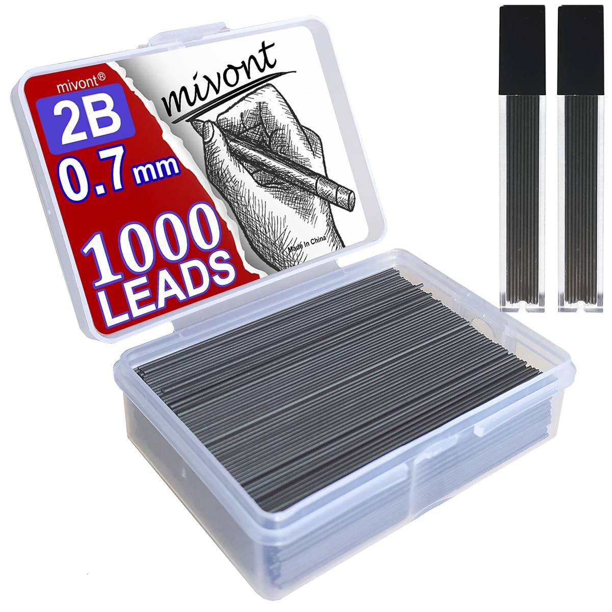 1000 PCS 0.7mm 2B BreakResistant Graphite Mechanical Pencil Lead Refills