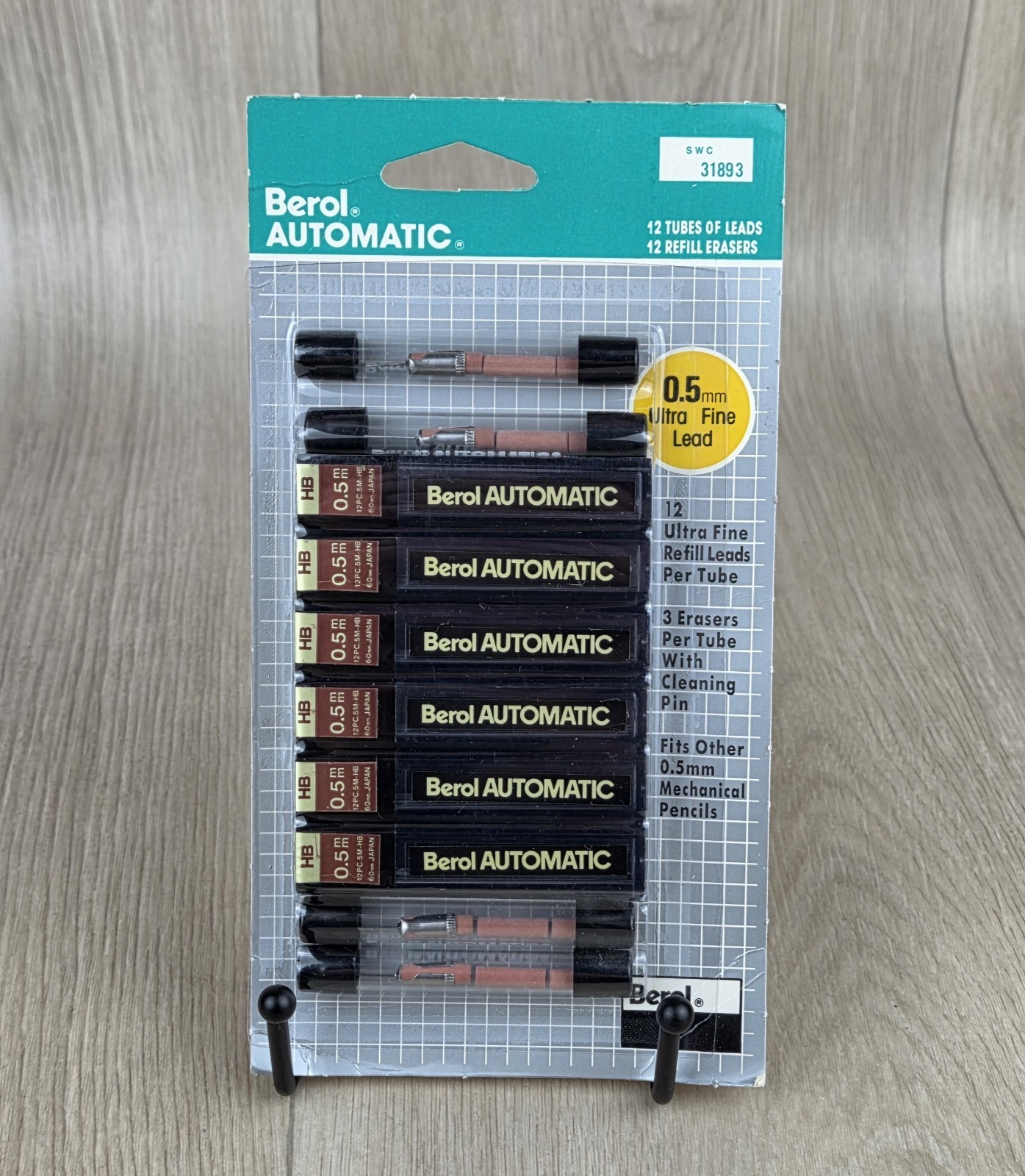 BEROL Automatic 0.5mm 12 Tubes-144 Leads & 12 Refill Erasers Ultra Fine JAPAN