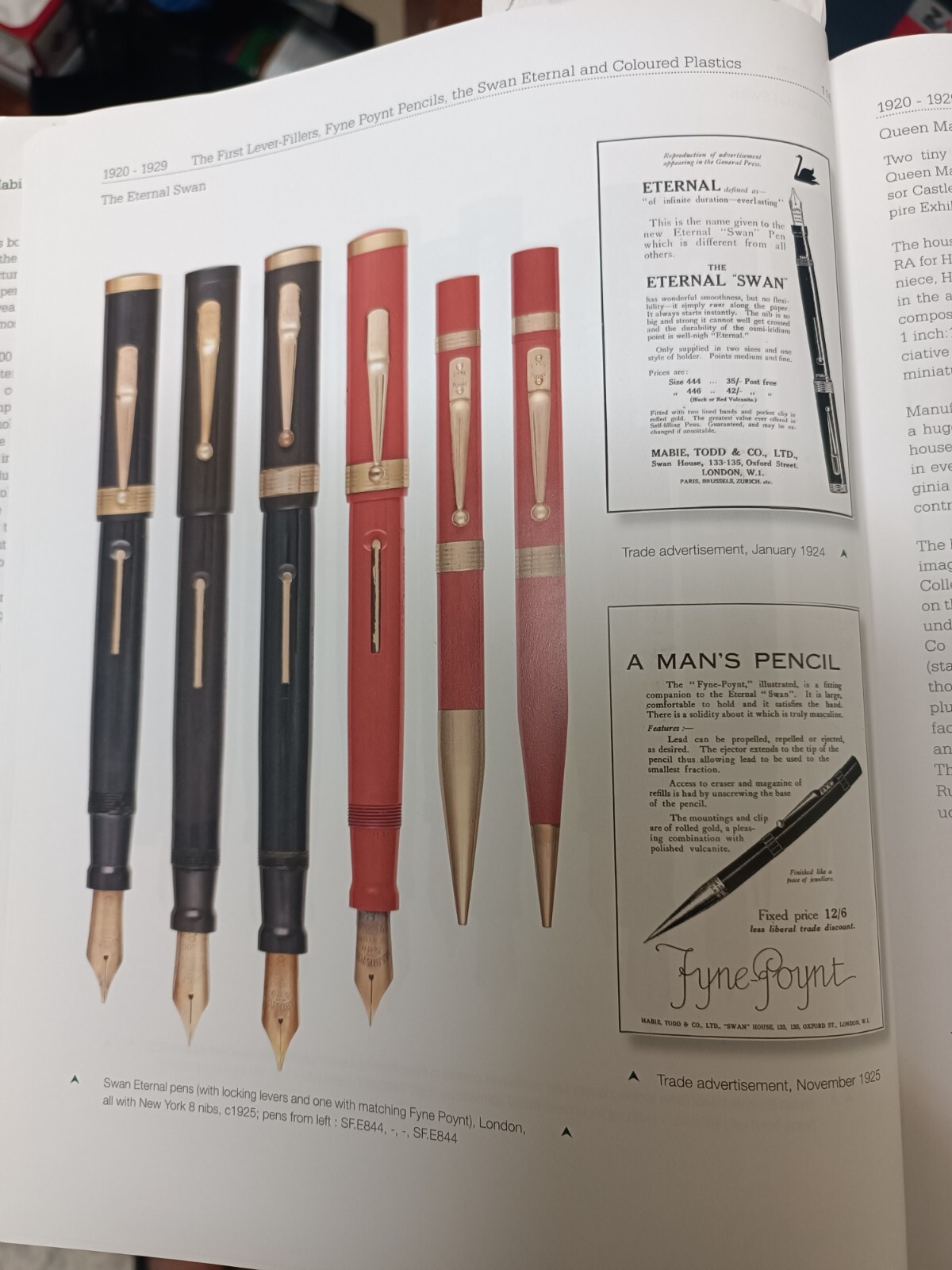 ANTIQUE SWAN MABIE TODD & CO. FYNE POYNT PENCIL RED HARD RUBBER 1920’s OVERSIZE