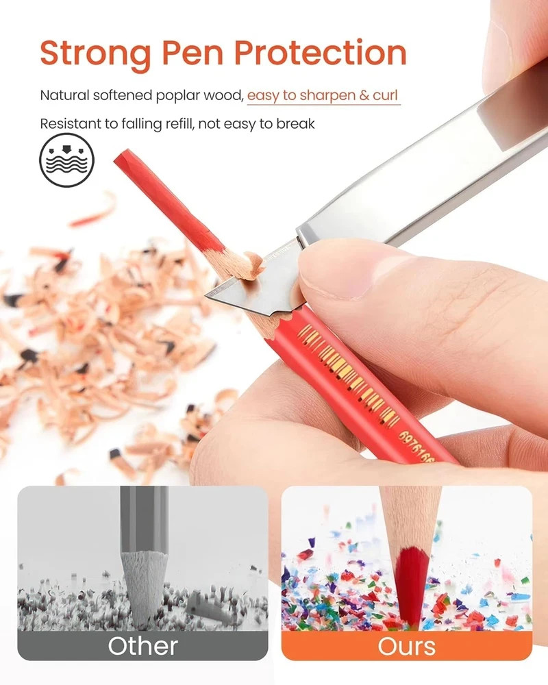 Woomer Premium Colored Pencils: 3.8mm 1 Count (Pack of 72), Multiple Colors
