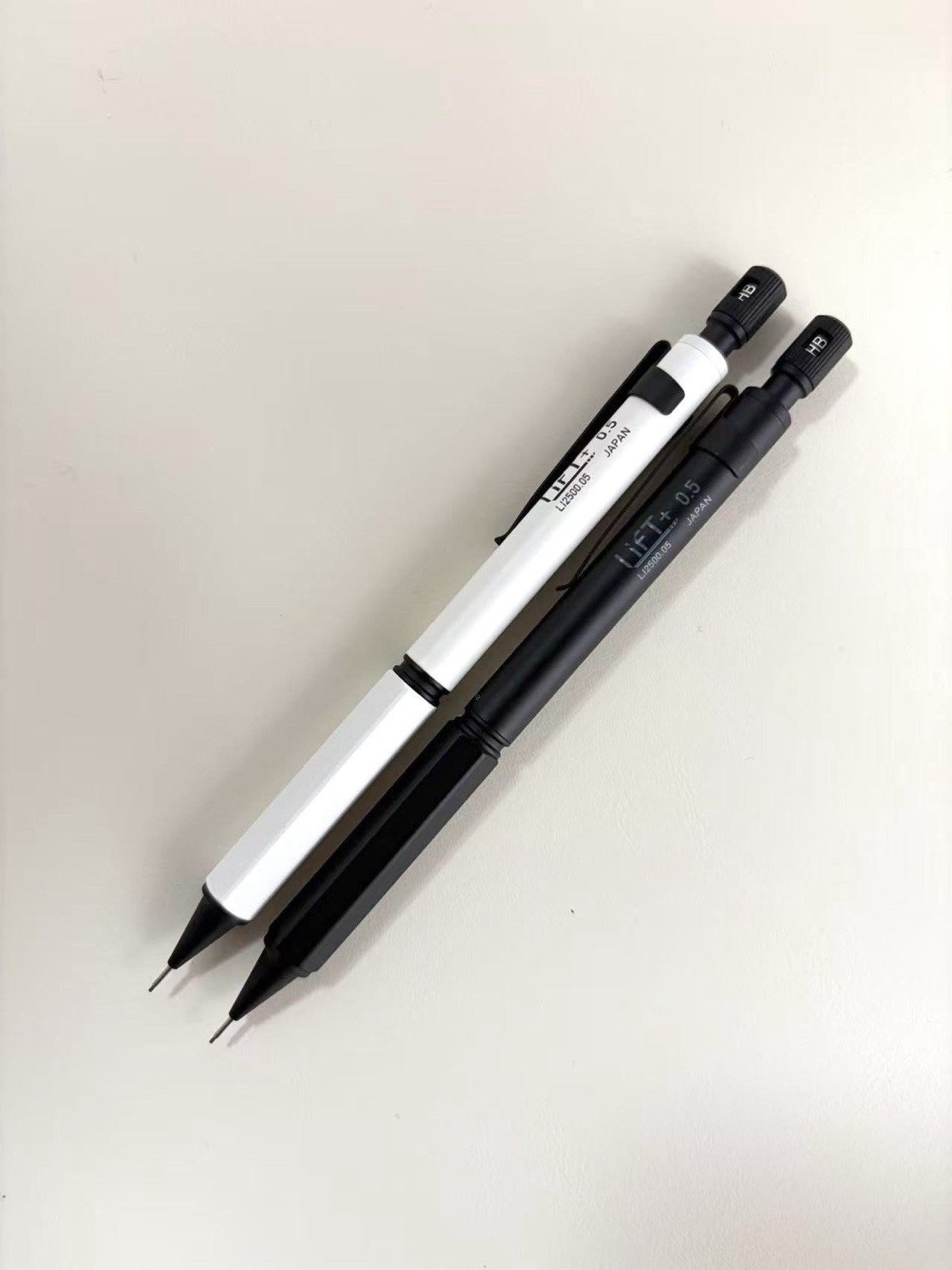 Kitera LIFT+ Mechanical Pencil 0.5mm Set Black & White Made in Japan Drafting