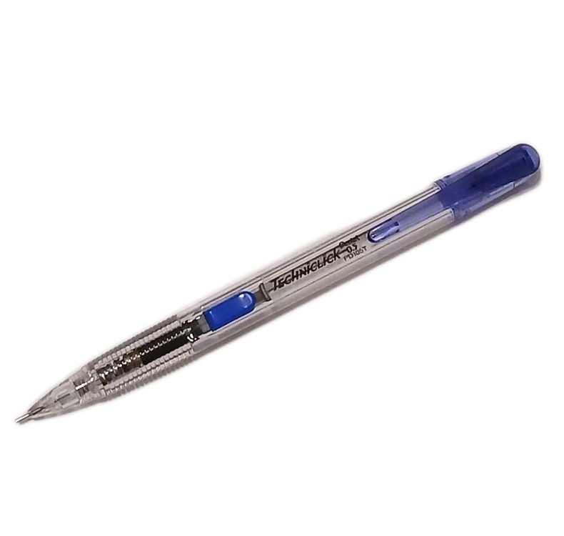 Pentel Techniclick 0.5mm Side Advance Automatic Pencil Clear Blue PD105T Japan