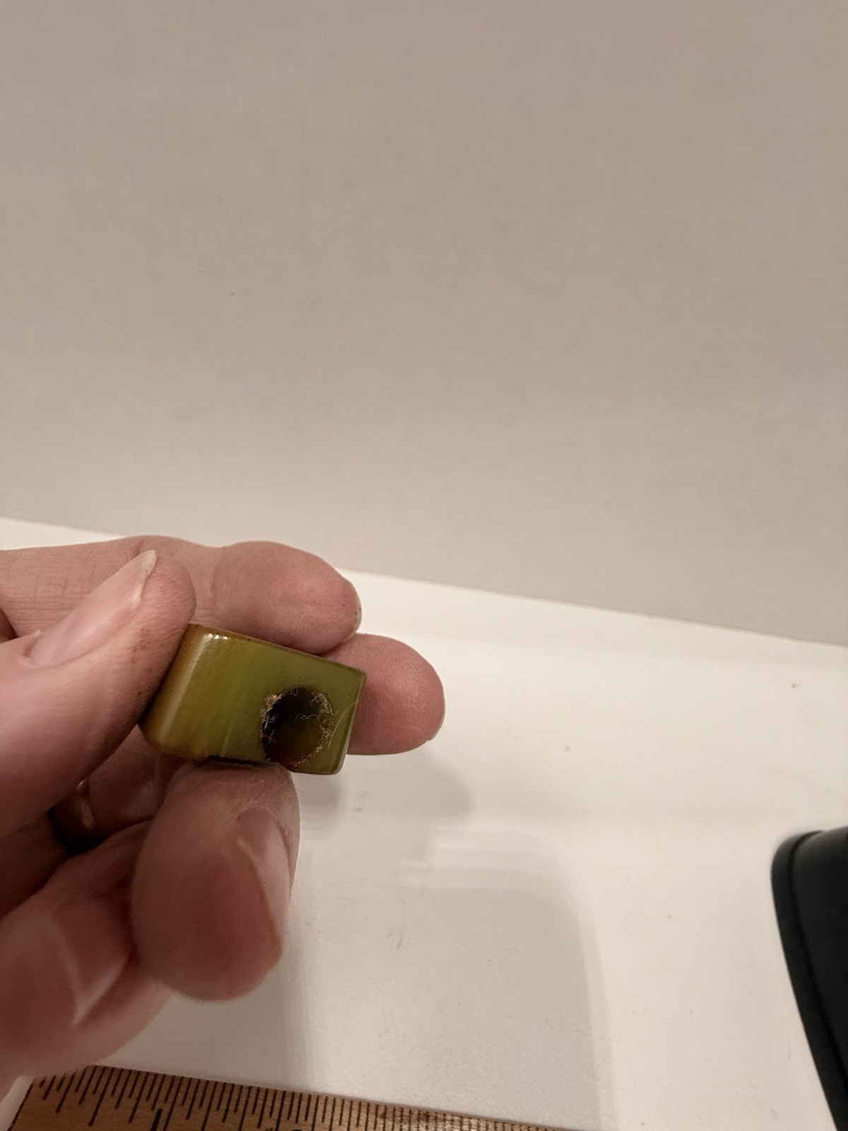 Vintage Green Marble Pencil Sharpener Heavy Early Desk Accessory Bakelite