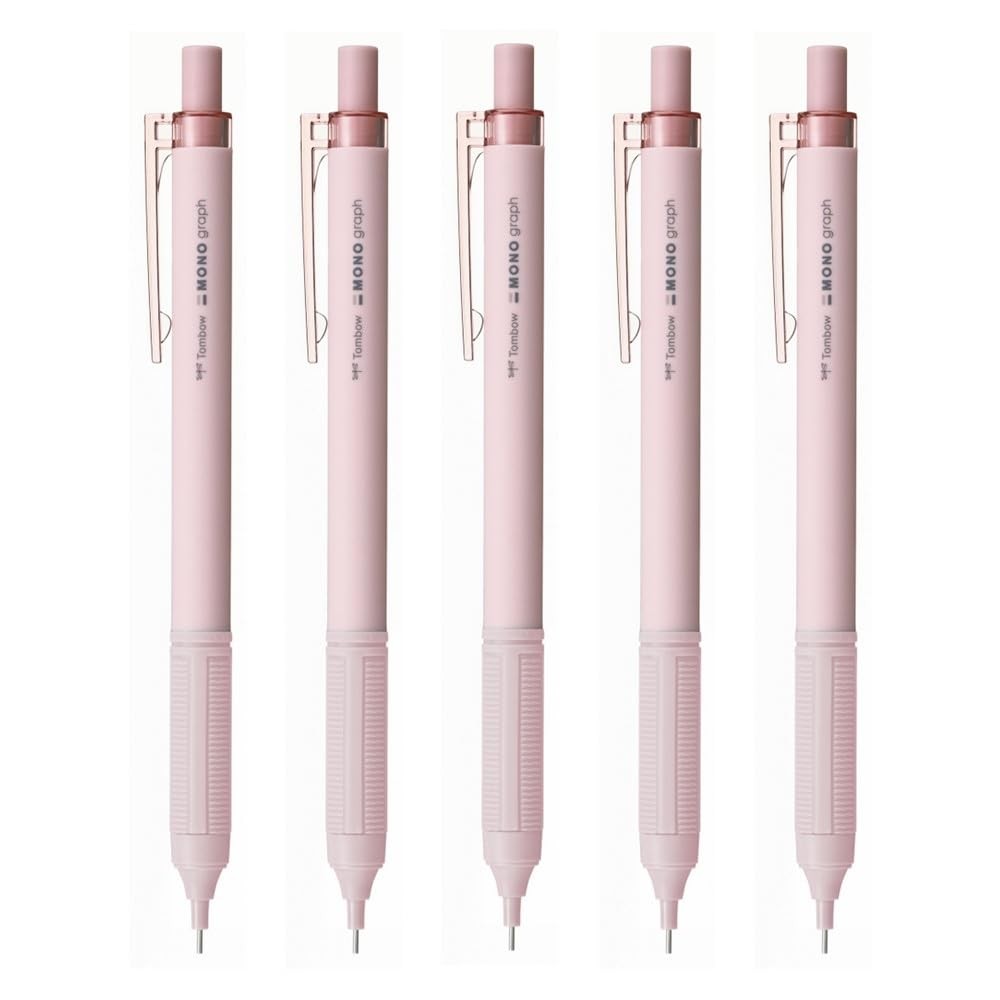 5 PCS DPA121G5P MONO Monograph Light 0.3mm Mechanical Pencils Gray Pink