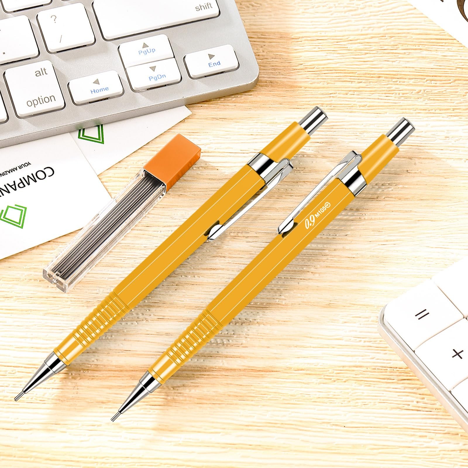 8 Pieces 0.9mm Metal Mechanical Pencils with Lead Refills, Durable Writing Tools