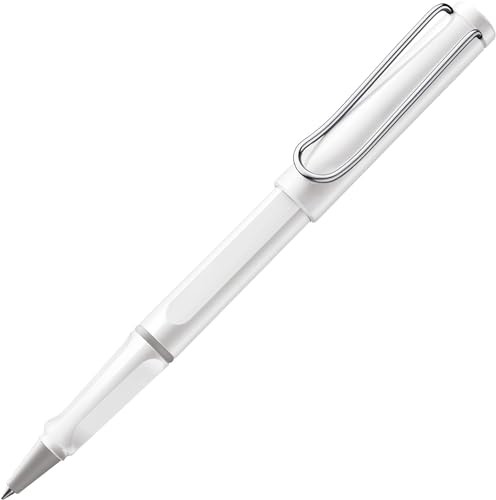 LAMY Safari White Rollerball Pen – Ergonomic Grip Medium Line Width –