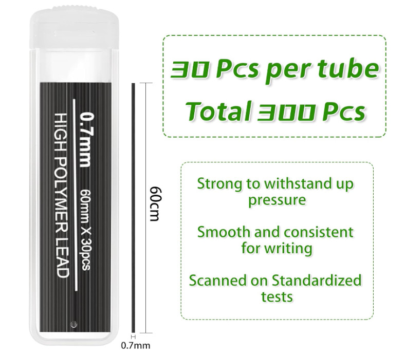 10 Color Lead Refills 300 Pieces Colored Mechanical Pencil Lead Refills for Home