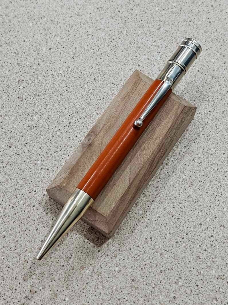 Vintage Unbranded Orange 5 Inch Long Mechanical Pencil & Eraser- Working