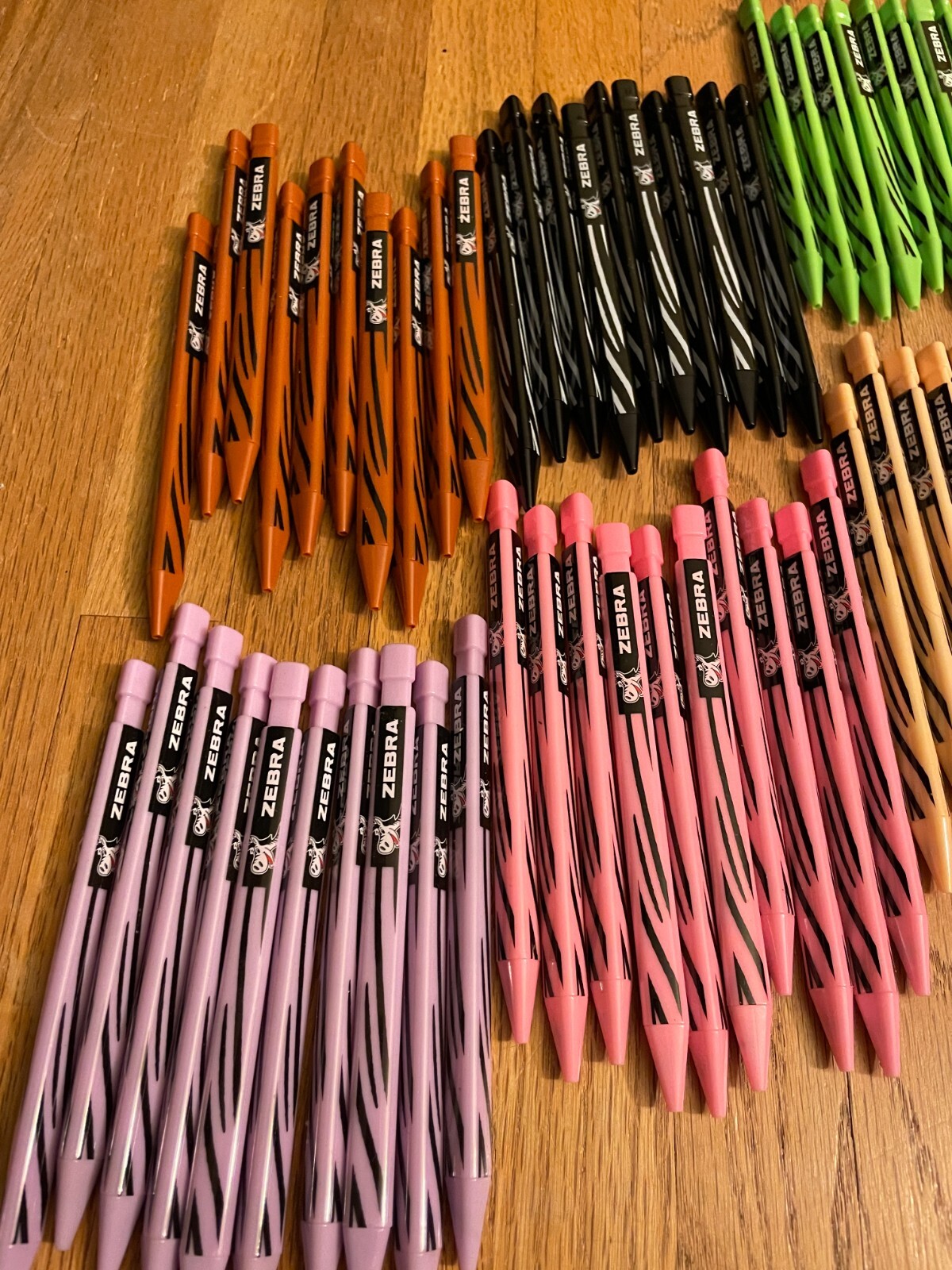 90 Zebra Starters Colored Mechanical Pencils 9 Colors Bright Leads Not Used