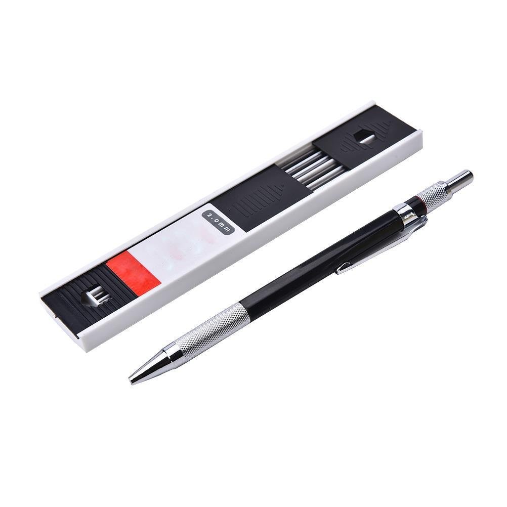 3 Pack 2.0Mm 2B Lead Holder Metal Mechanical Pencil Professional Automatic Draft