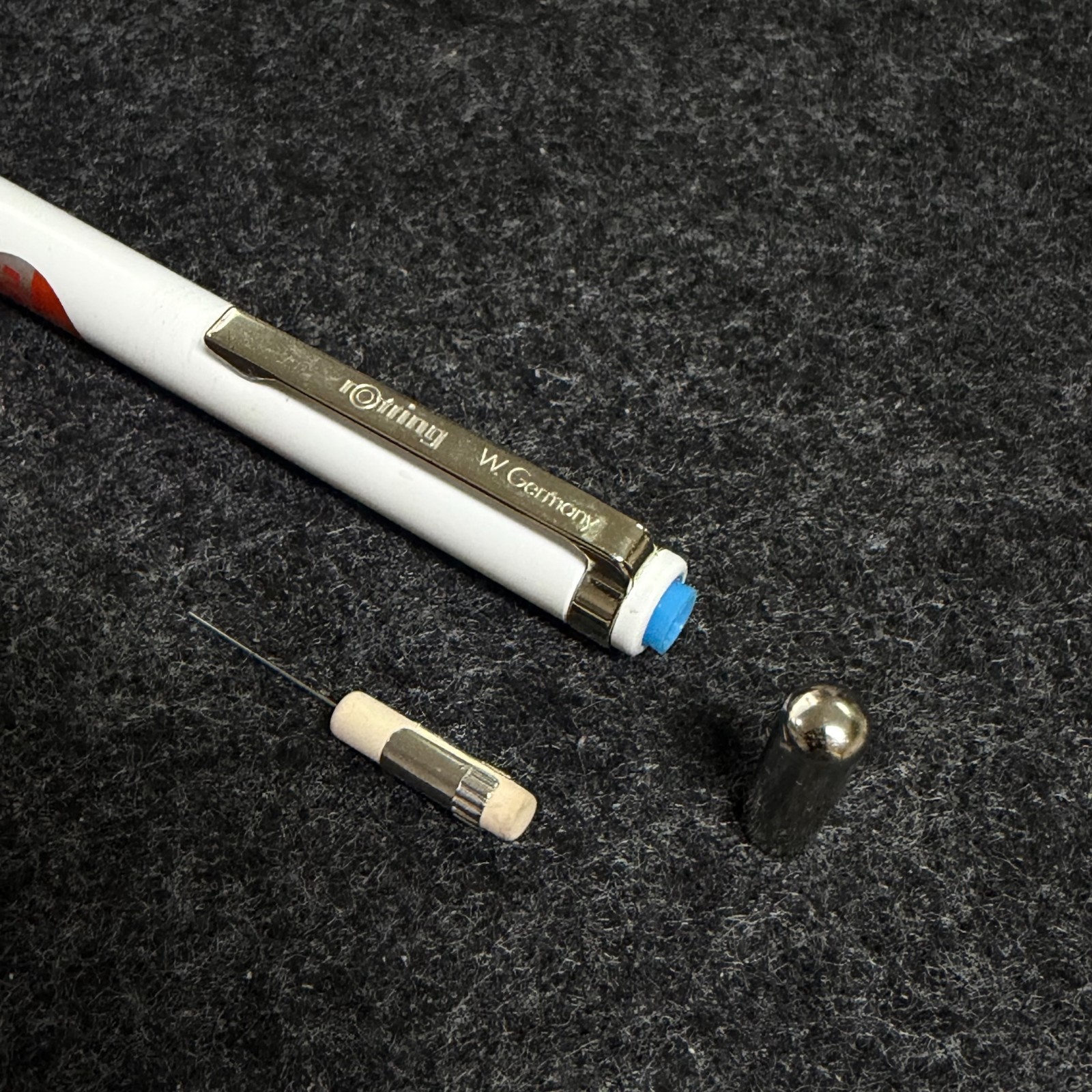 Vintage rOtring Tikky Special 0.7mm White Blue W. Germany 1st Gen NOS