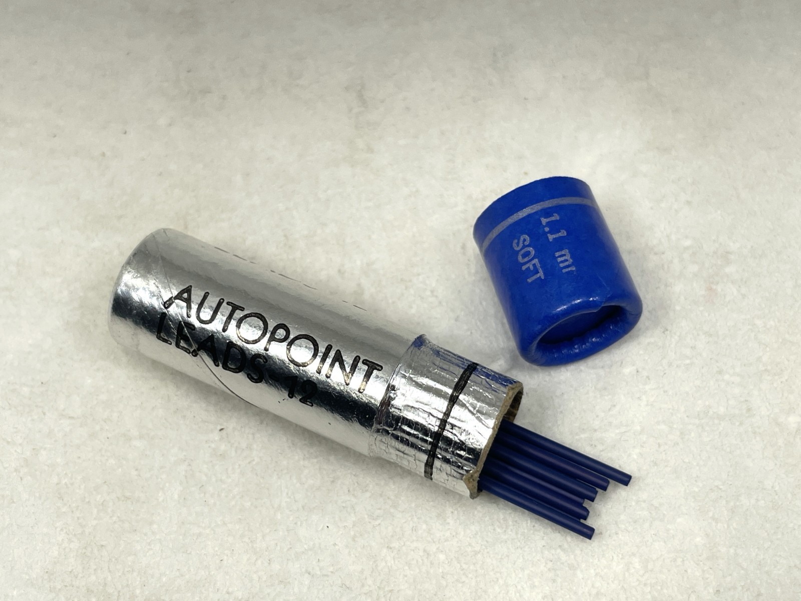 nos AUTOPOINT Pencil Leads ~ BLUE ~ 12ea STANDARD .046 / 1.18mm ~ $5 ship/+Free