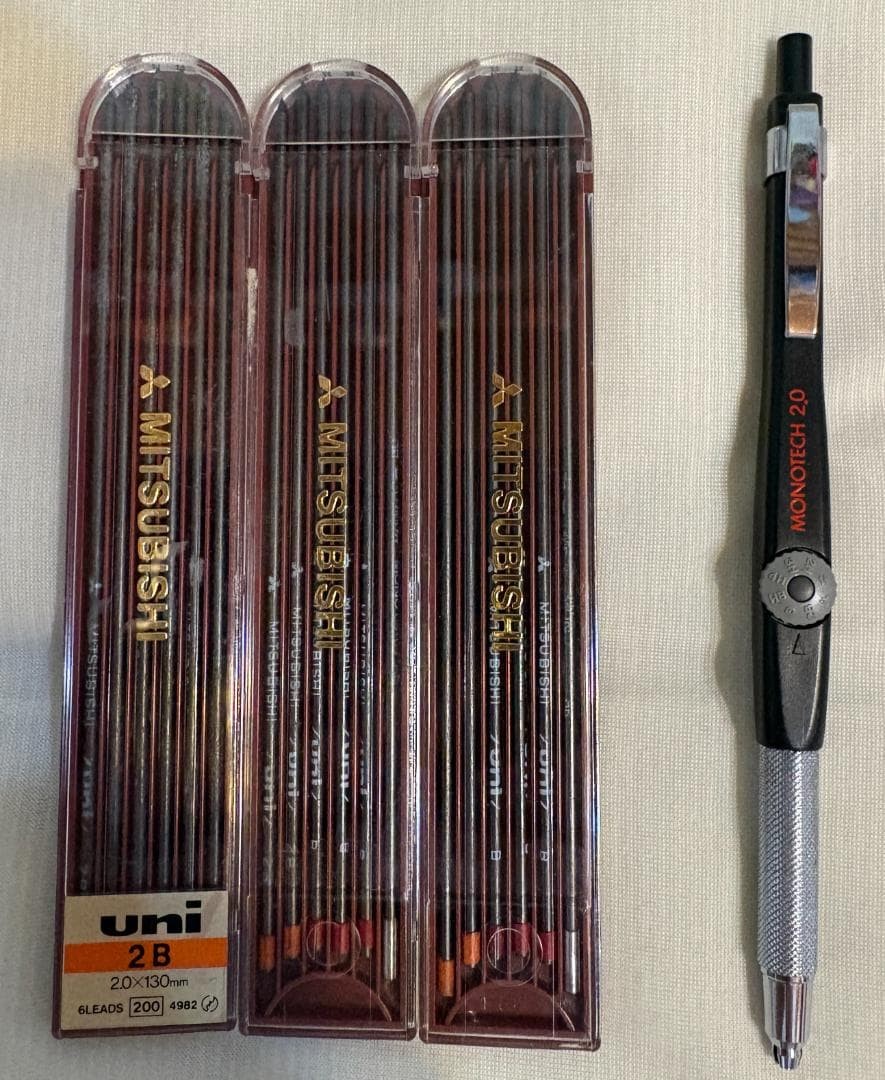 Tombow Monotech Lead Holder 2.0mm Mechanical Pencil Set With Various Leads Japan