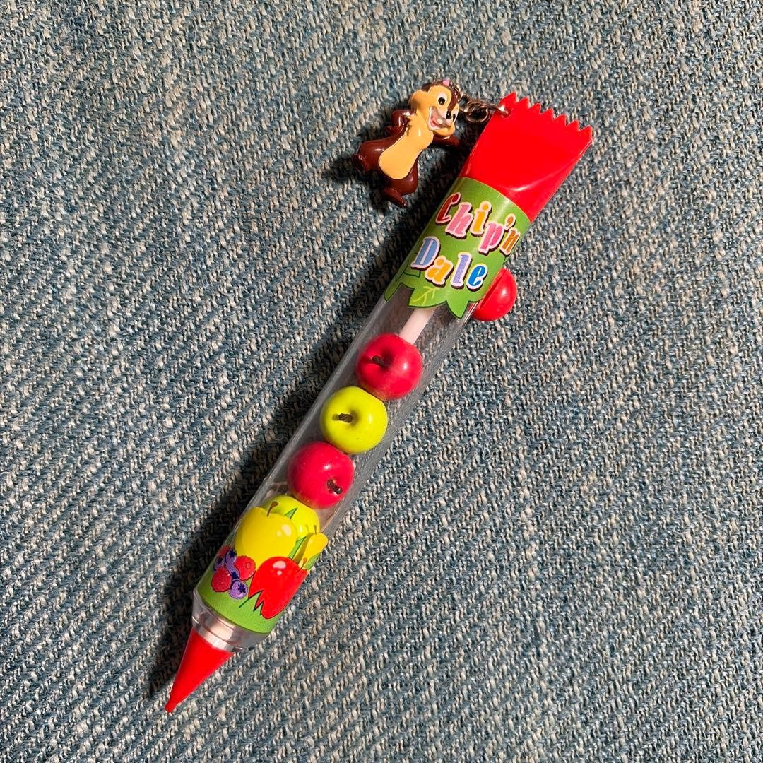 Super Rare Disney Chip and Dale Mascot Apple Mechanical Pencil Heisei Retro