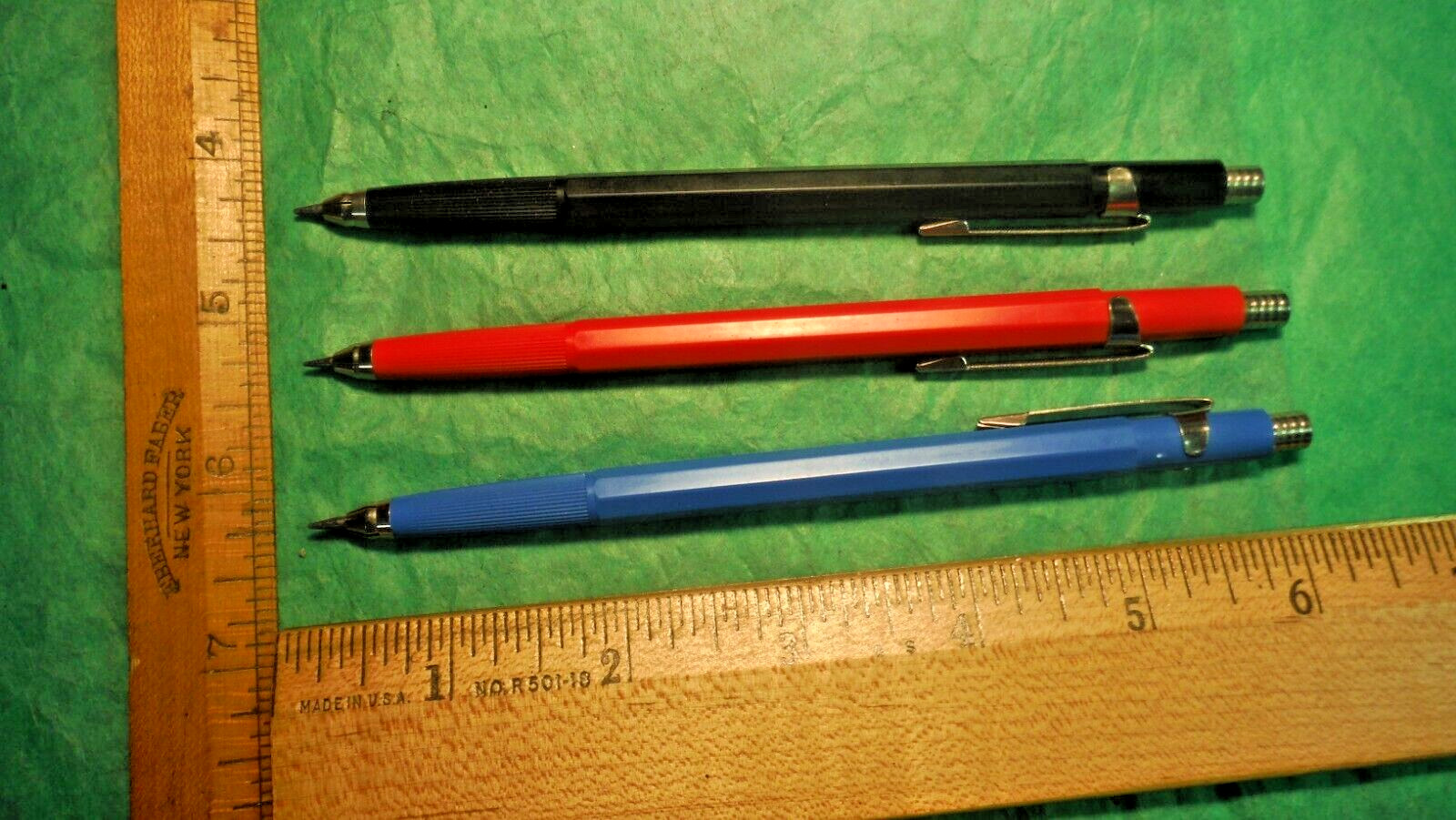 Drafting Drawing Mechanical Pencil Red Blue Black Lot of 3 Italy PROART MC 120