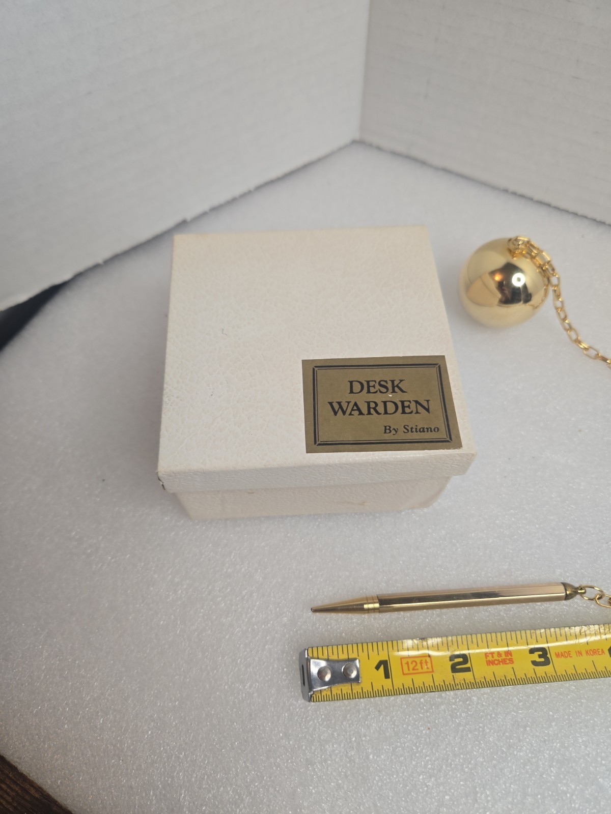 RARE Gold Plated Mechanical Pencil Weighted Ball With Chain Desk accessory