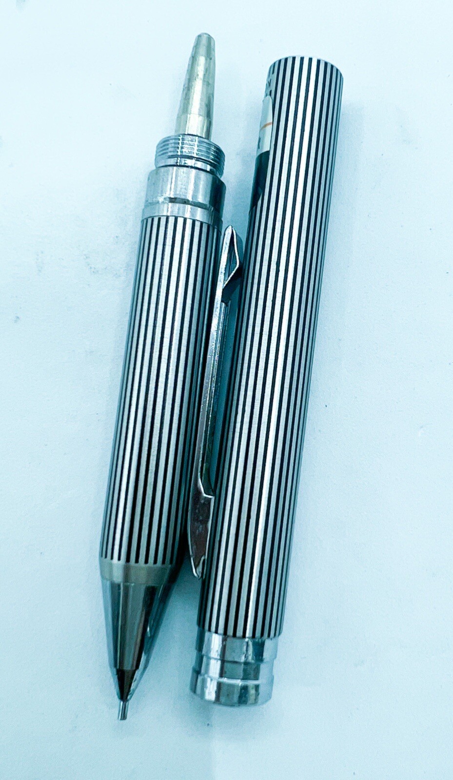 Kokuyo Mechanical Pencil PS-3-1 Silver Black Stripes Side Knock 0.5 mm