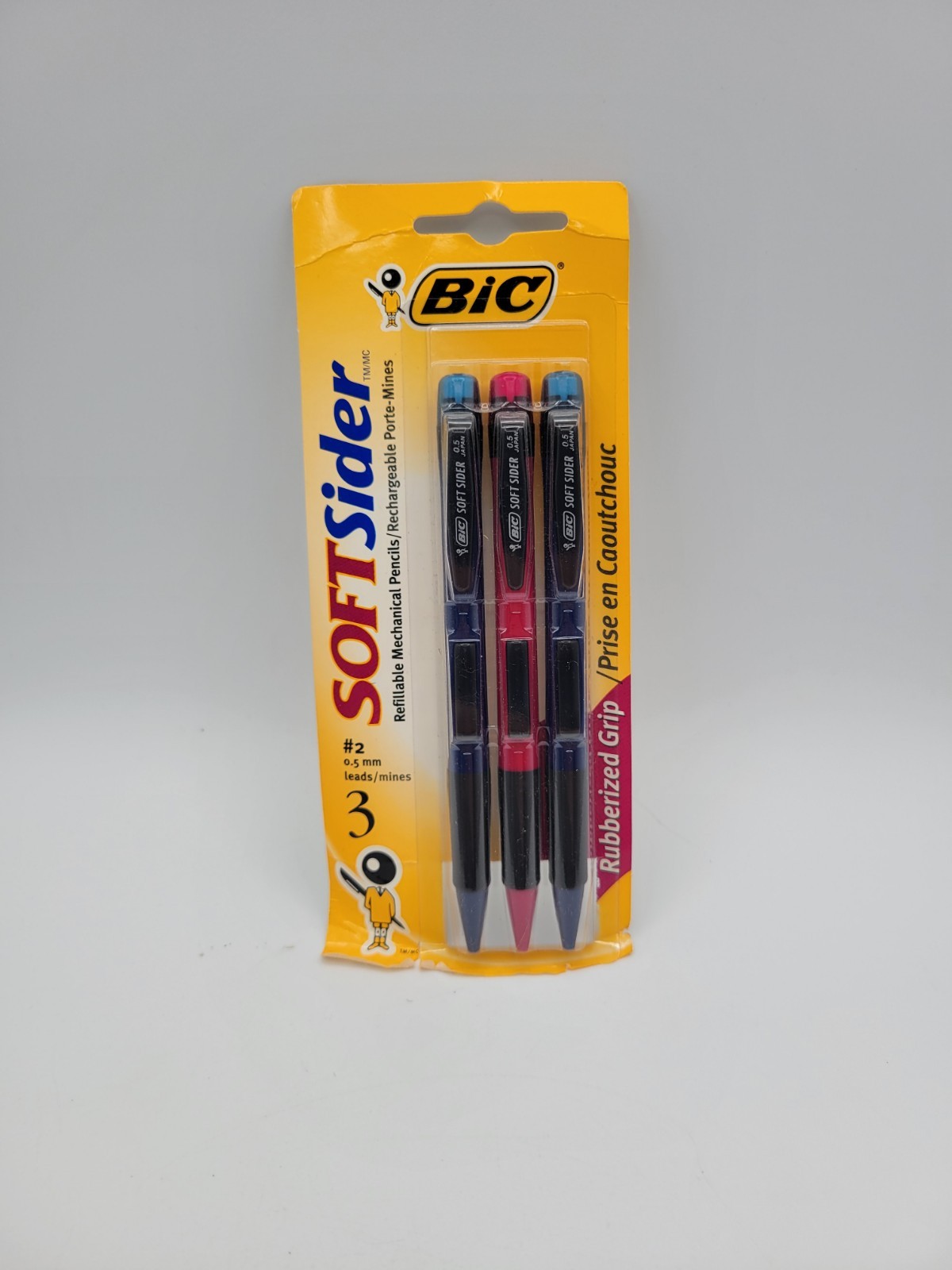 Bic Soft Sider Mechanical Pencils #2 0.5mm Pack Of 3 1997 NOS Damaged Packaging