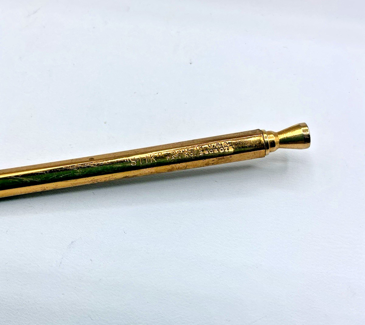 Vintage Gold Tone STIK Magnetic Mechical STICK Made in the USA Pencil Works