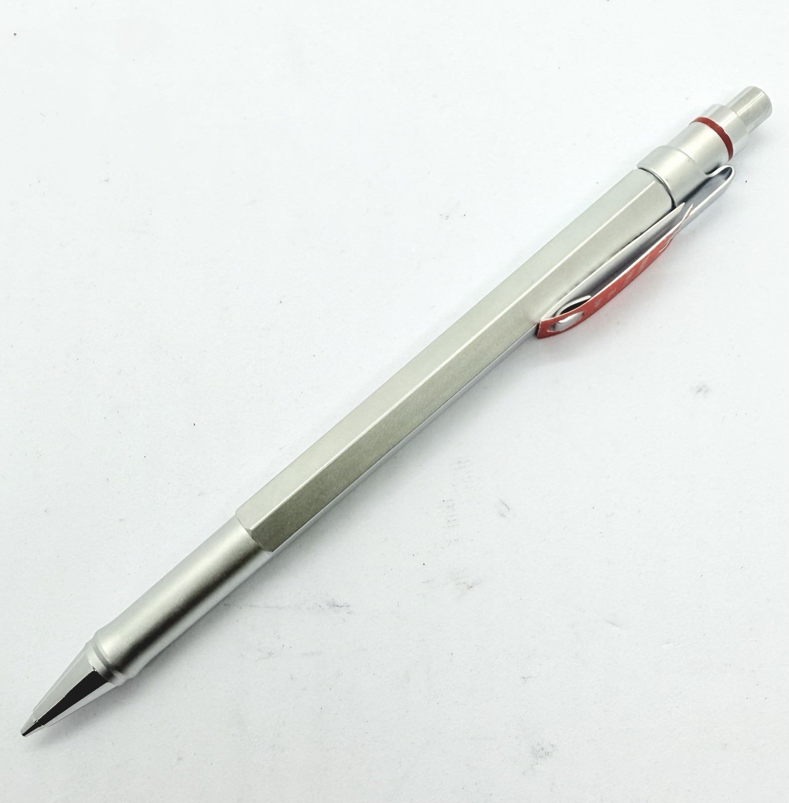 NOS Rotring newton Silver Mechanical Pencil 0.7 Double Push Retractable Germany