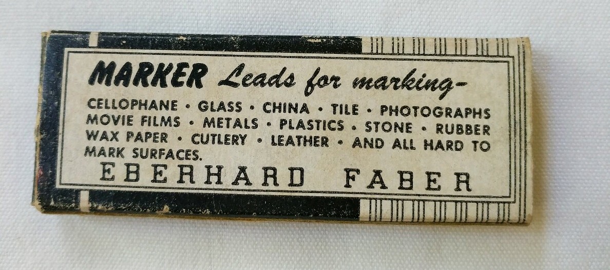 Vintage Eberhard Faber Writing Marker Black (1589) Leads Mark Any Surface