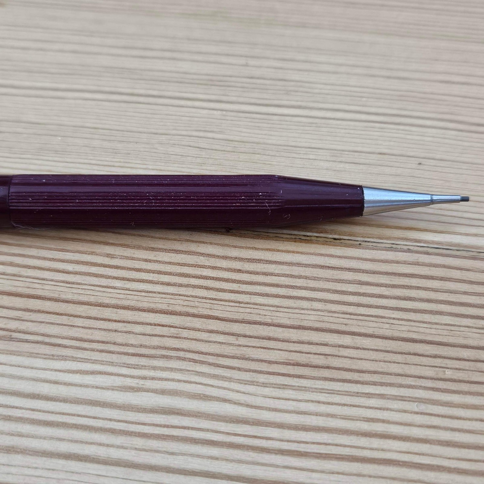 Vtg Dixon Rite-Rite Mechanical Pencil Burgundy Red Threadline Viewpoint Works