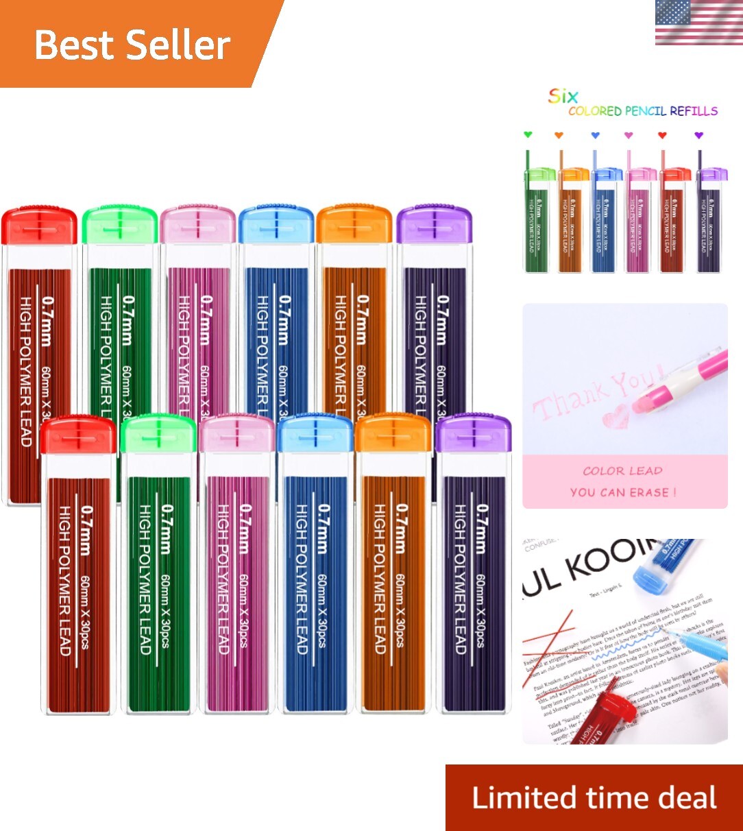 Complete Set of 360 Color Pencil Refills 0.7 mm – Perfect for Home and Office