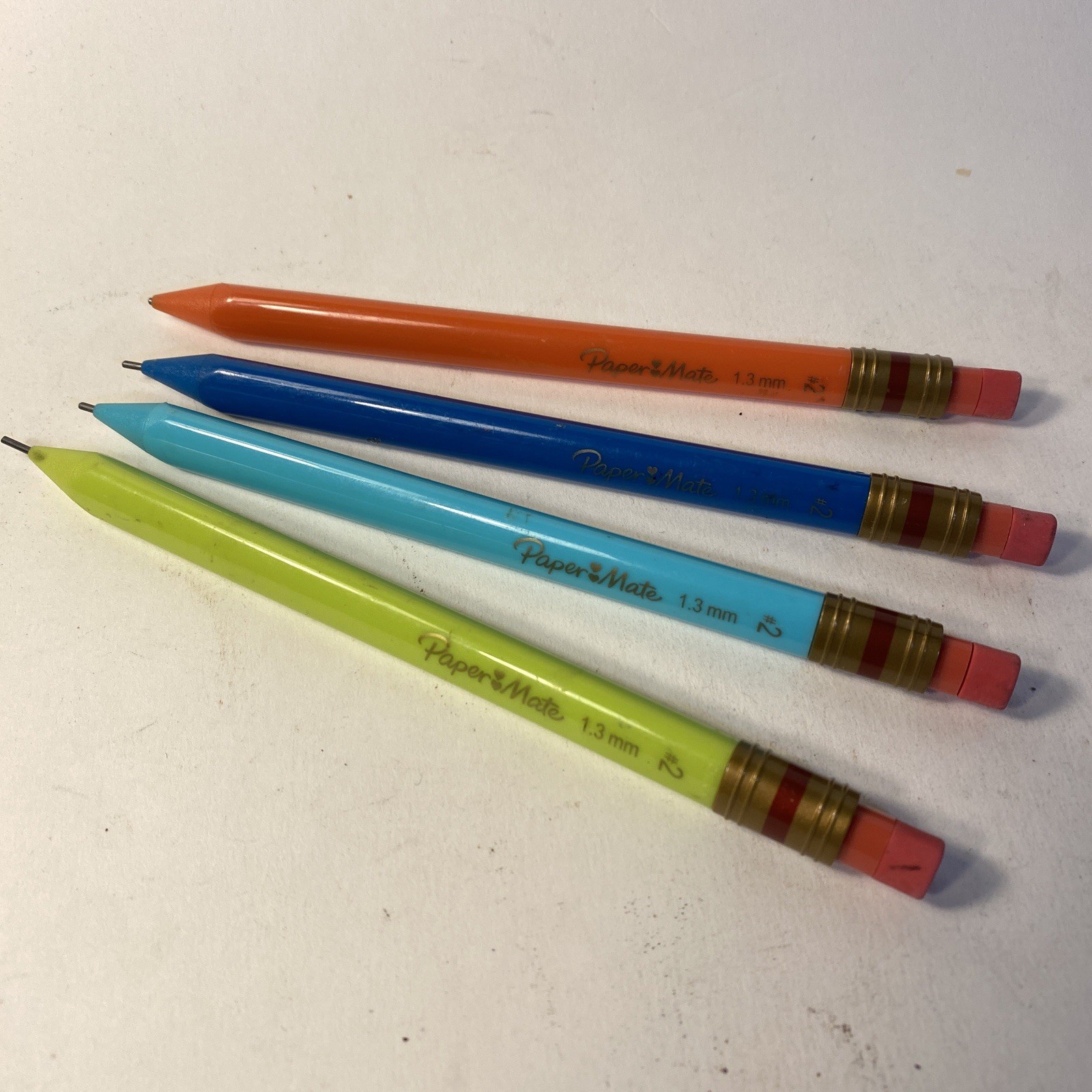 Set of 4 Vintage Paper Mate Mates 1.3mm #2 Triangular Mechanical Pencils