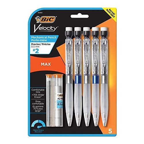 Mechanical Pencil 0.5mm HB No 2 Ergonomic Grip Hexagonal Black Writing