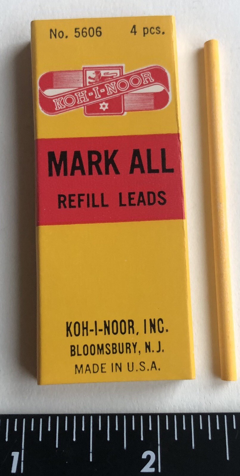 Vintage KOH-I-NOOR Mark All 3mm NOS Marking Pencil Lead Refill 4 Pack USA