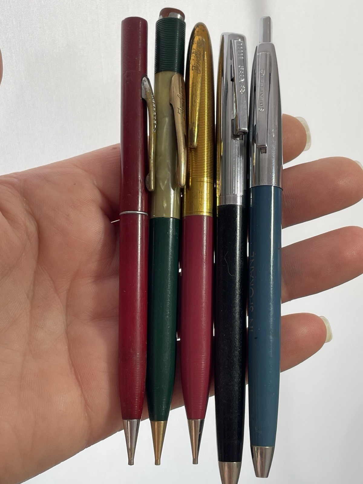 Lot of 5 Vintage Sheaffer & Fineline Mechanical Pencils & Pens – Mid‑Century