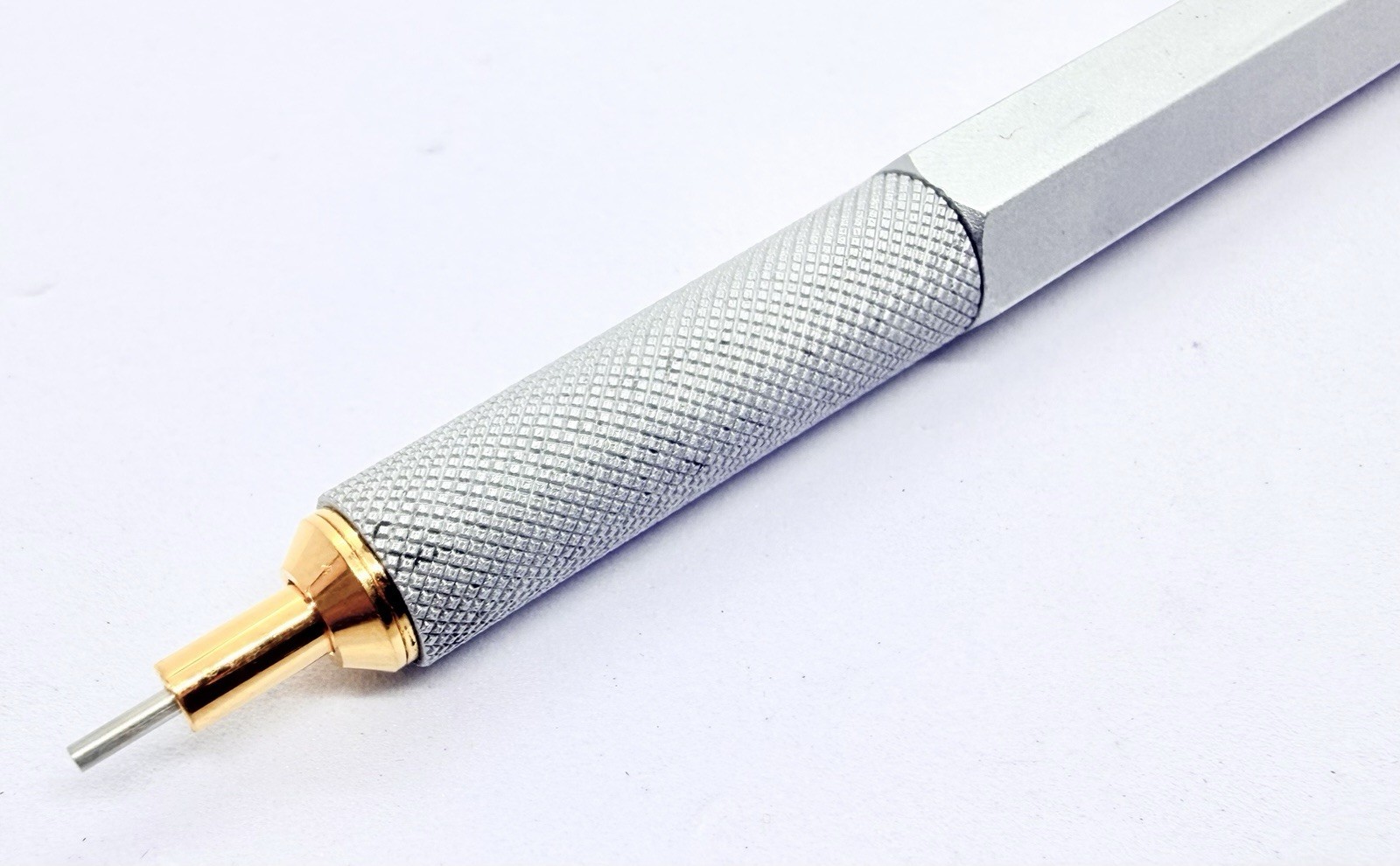 Rotring 600 Gold Twist Retract Tip Mechanical Pencil 0.7 Silver Color functional