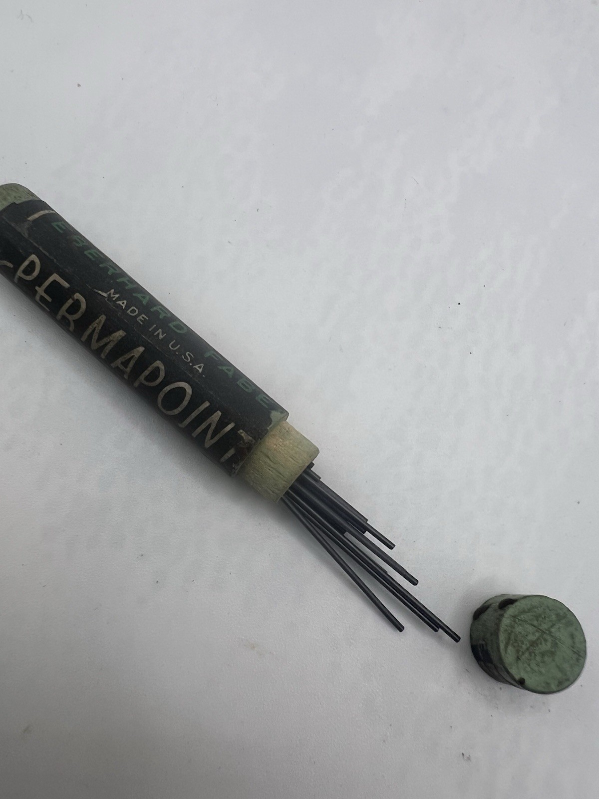 EBERHARD FABER PERMAPOINT 12 Leads 3610/12 B Wooden Tube NOS 1960s Prop