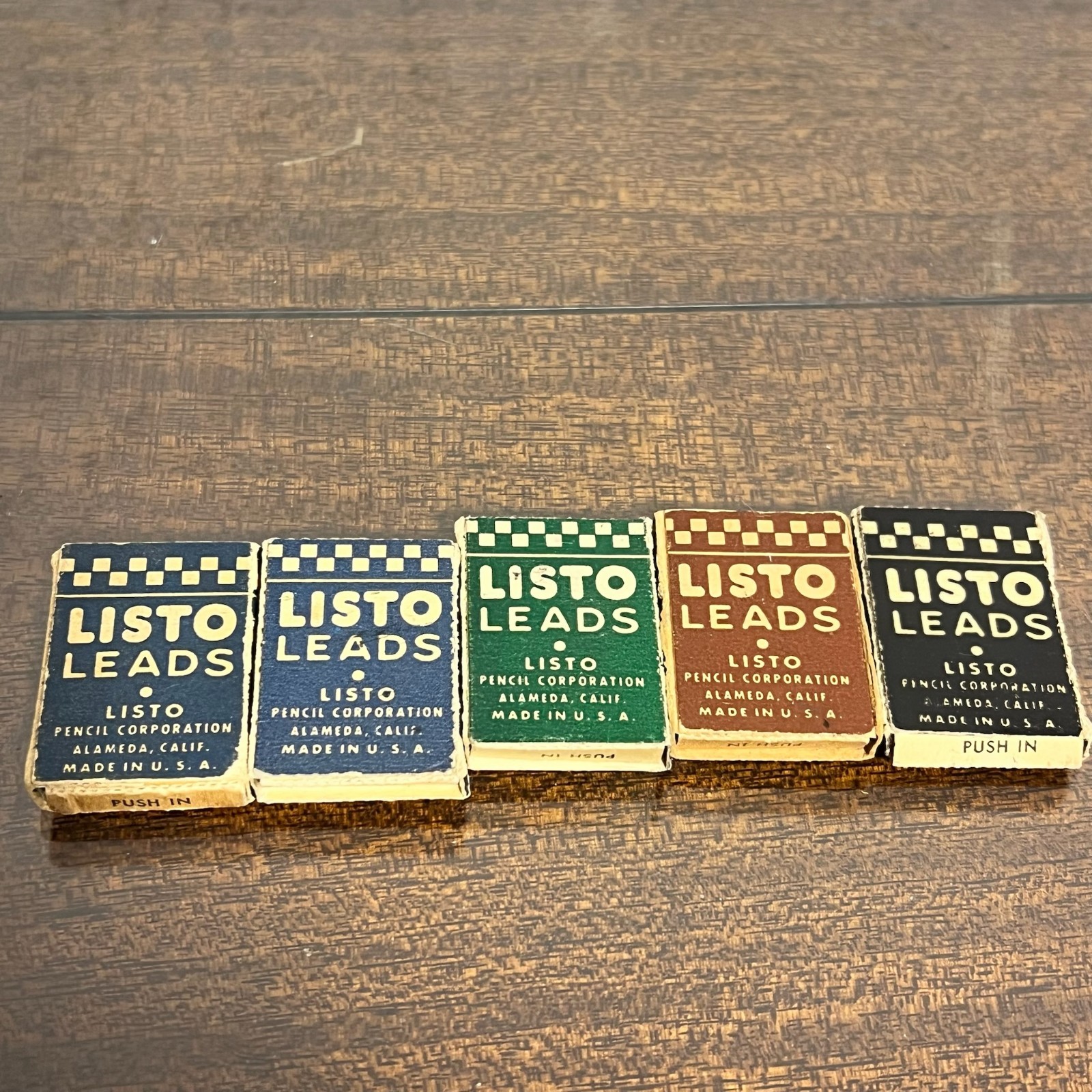 VTG Listo Leads No 162 Marking Lead Lot Blue Green Brown Black Made in USA