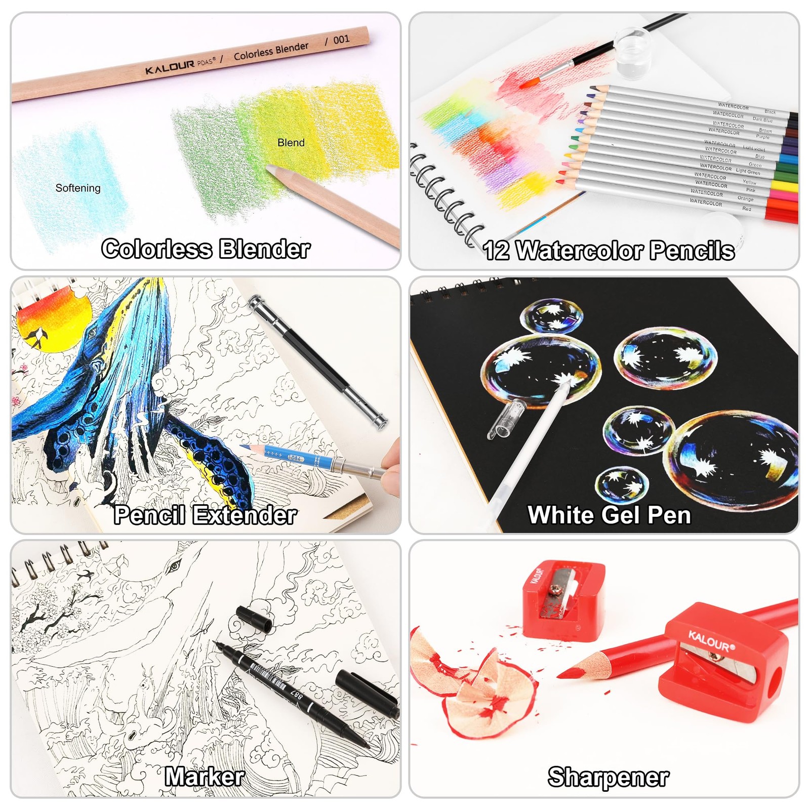 KALOUR PDAS 200 PCS Colored Pencils Set for Adult Coloring Books Multicolor