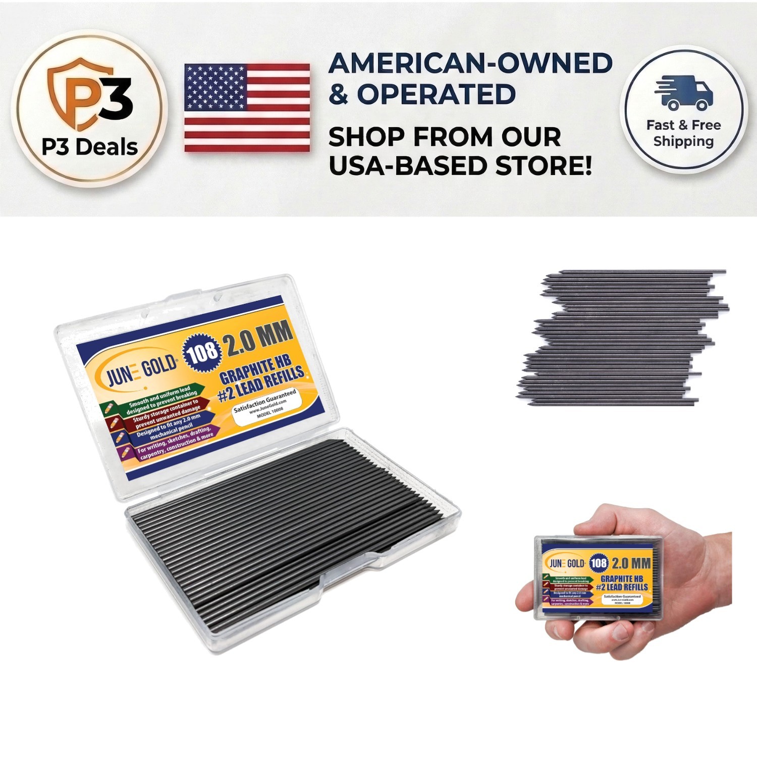 108-Pack 2.0 mm HB Graphite Lead Refills – Smooth Writing Experience