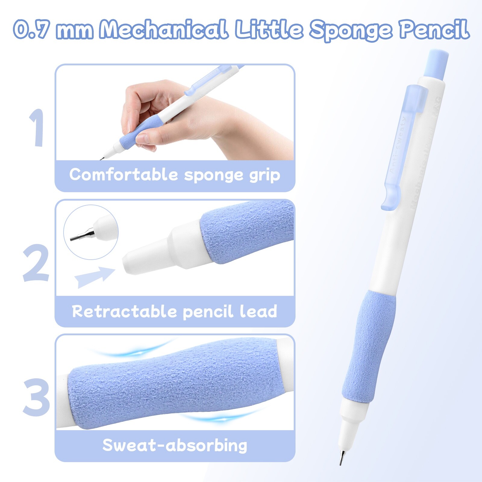 0.7 mm M&G Little Sponge Mechanical Pencil, 3-Count