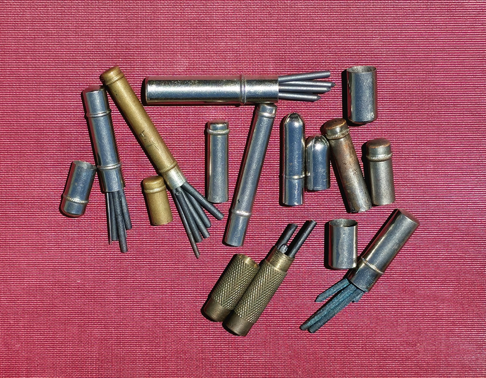 Antique French Mechanical Pencil Lead / Graphite Case Collection – Rare Lot!!!