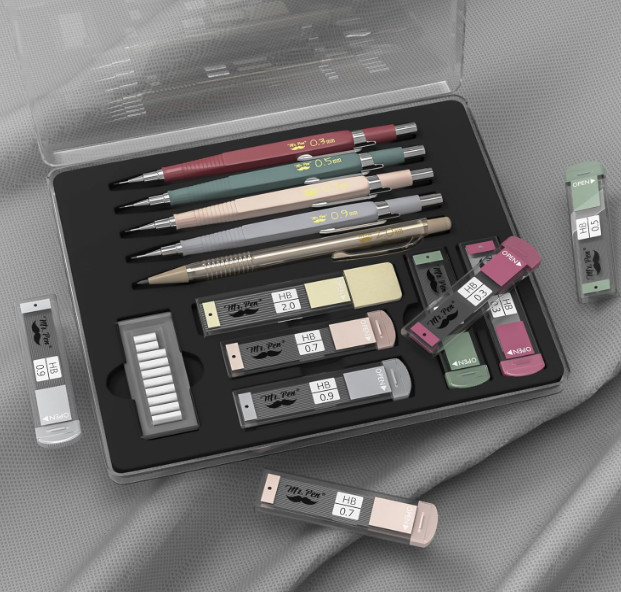 Mr. Pen- Art Mechanical Pencil Set, 5 Sizes (0.3, 0.5, 0.7, 0.9, 2.0mm) | 5 HB L
