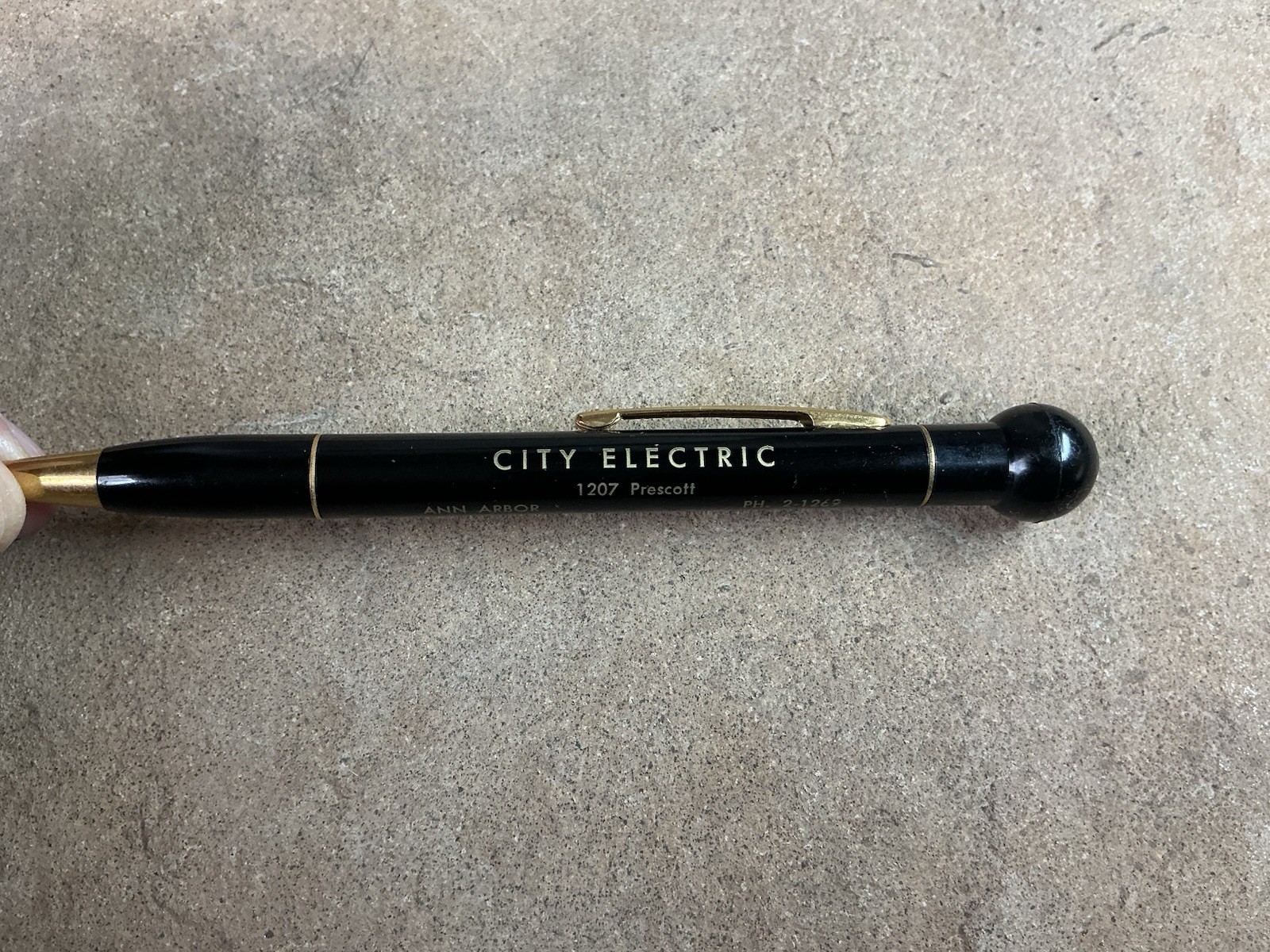 Vtg Ad Mechanical Pencil 8 Ball Cap, City Electric Ann Arbor Old Mail Tube 6¢