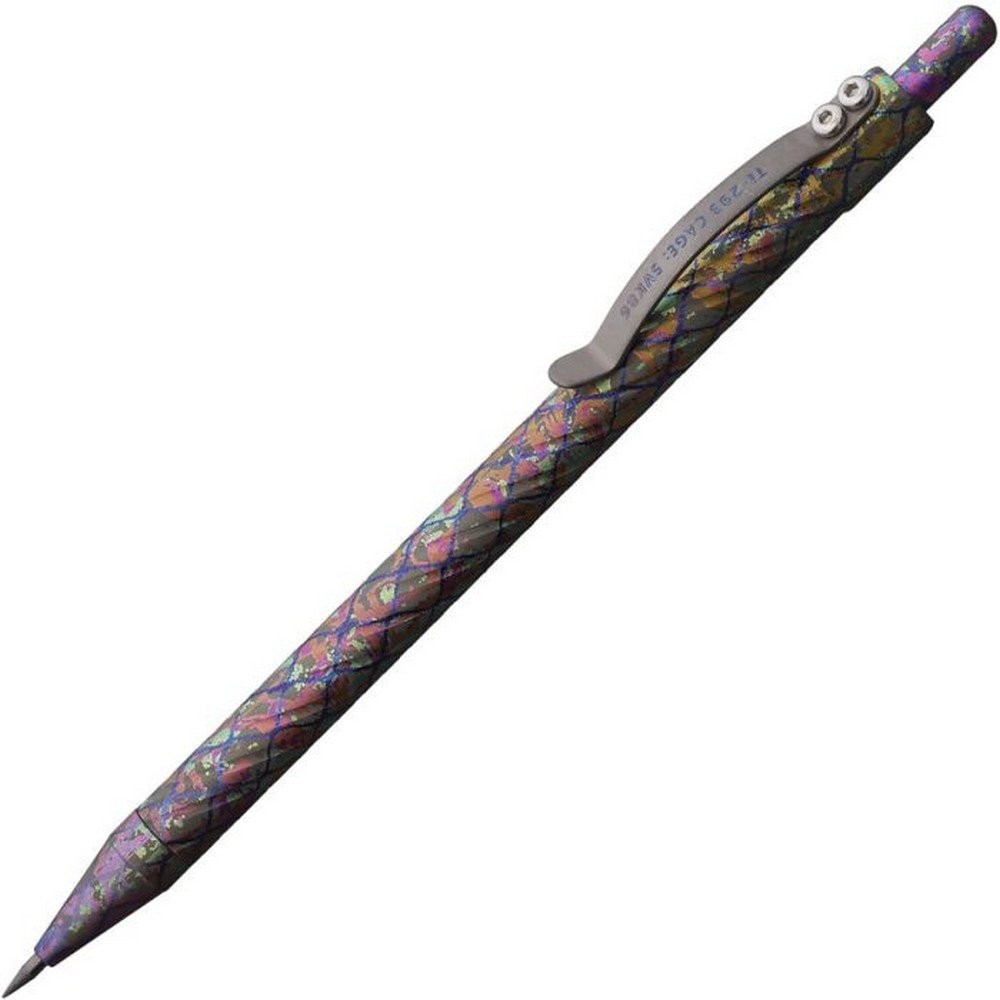 Maratac DraftTitan Mechanical Pencil Chaotic Aurora Titanium 12 Refills Clip